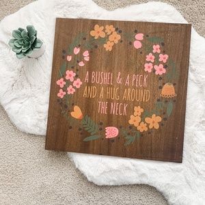 Hobby Lobby Floral Square Wooden Sign